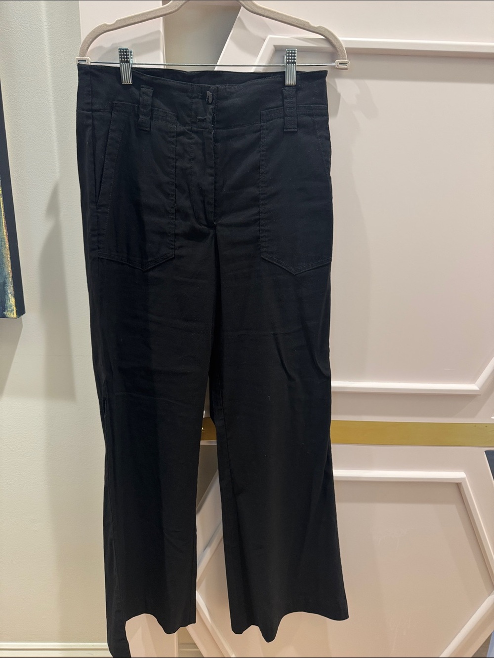 Anthropologie Black Wide-Leg Trousers